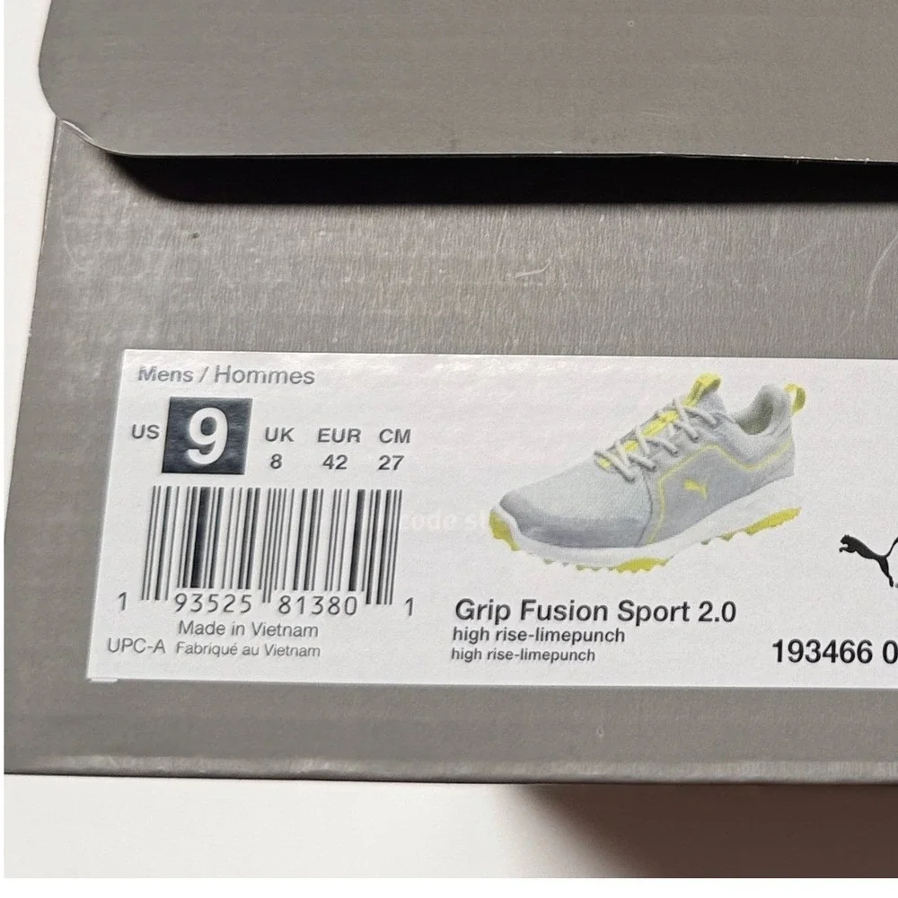 Puma Grip Fusion Sport 2.0 Mens Size 9 Gray Lime NWT Spikeless Golf Shoes